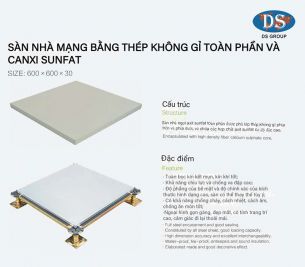 Sàn nhà mạng bằng thép không gỉ toàn phần và canxi sunfat